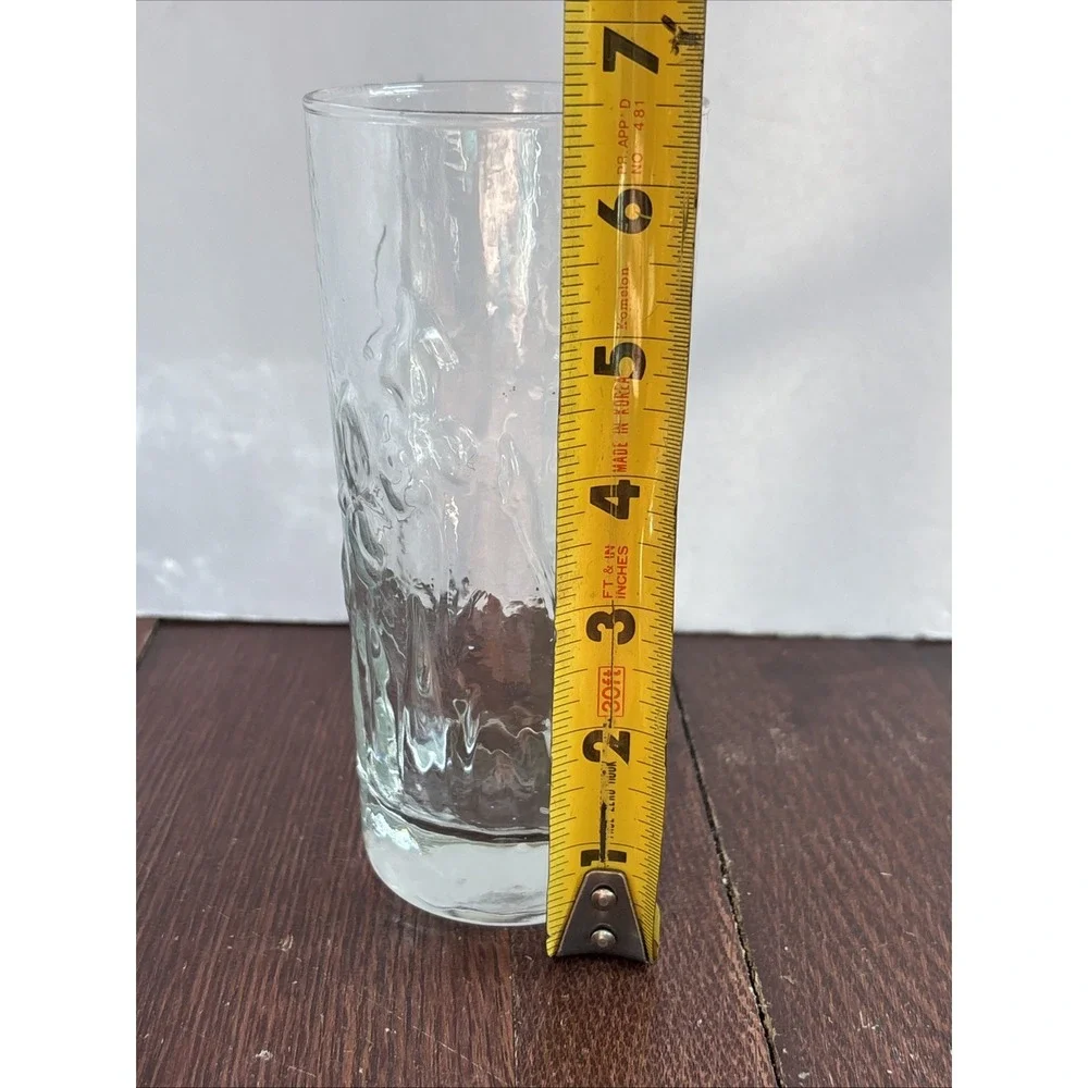Vintage Libbey‎ Textured Embossed 3-D Iris 2 Highball Tumbler Drinking Glasses